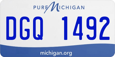 MI license plate DGQ1492