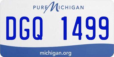 MI license plate DGQ1499