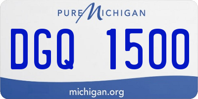 MI license plate DGQ1500