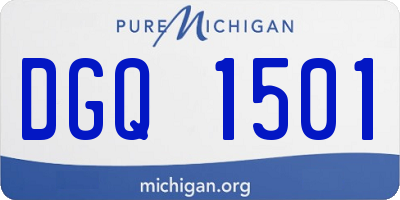 MI license plate DGQ1501