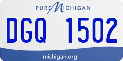MI license plate DGQ1502