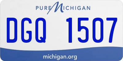 MI license plate DGQ1507