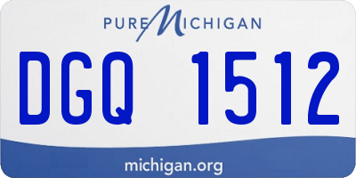 MI license plate DGQ1512