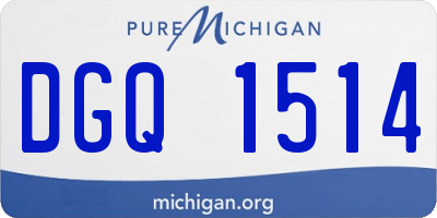 MI license plate DGQ1514