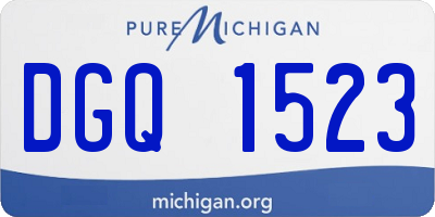MI license plate DGQ1523
