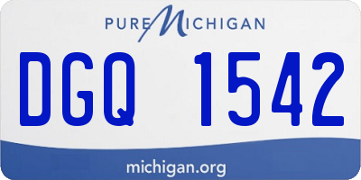 MI license plate DGQ1542