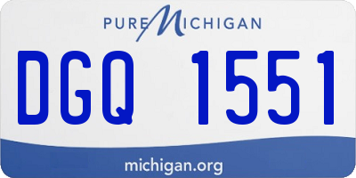 MI license plate DGQ1551