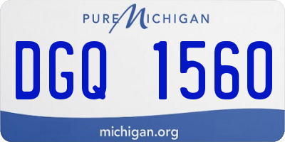MI license plate DGQ1560