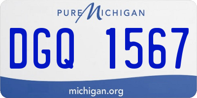 MI license plate DGQ1567