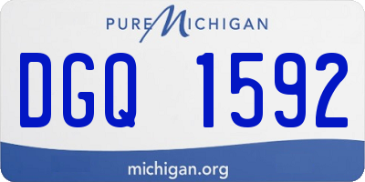 MI license plate DGQ1592