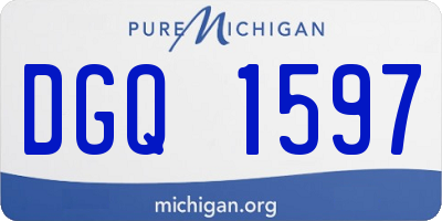 MI license plate DGQ1597