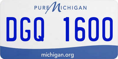 MI license plate DGQ1600