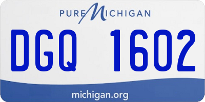 MI license plate DGQ1602