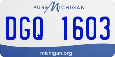 MI license plate DGQ1603