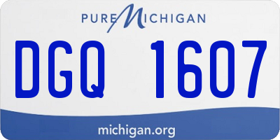 MI license plate DGQ1607