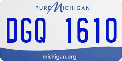 MI license plate DGQ1610