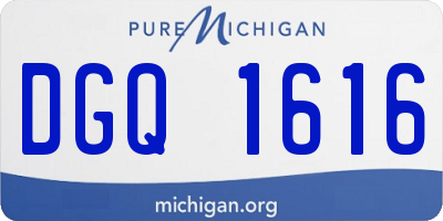 MI license plate DGQ1616