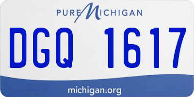 MI license plate DGQ1617