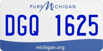 MI license plate DGQ1625