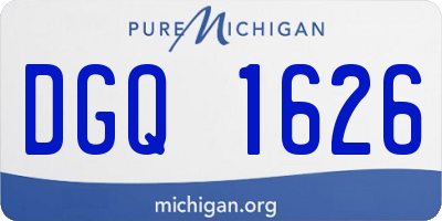MI license plate DGQ1626