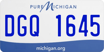 MI license plate DGQ1645