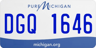 MI license plate DGQ1646