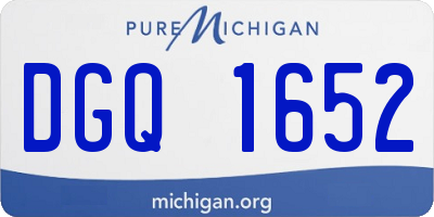 MI license plate DGQ1652