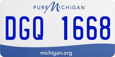 MI license plate DGQ1668