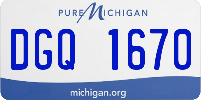 MI license plate DGQ1670