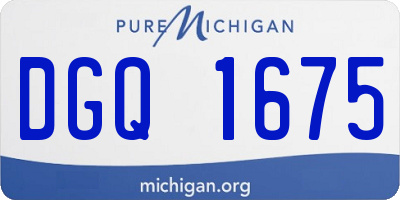 MI license plate DGQ1675