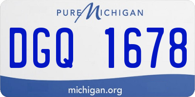MI license plate DGQ1678
