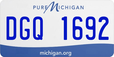 MI license plate DGQ1692