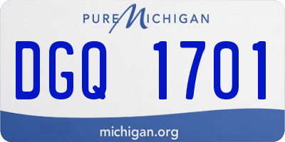MI license plate DGQ1701