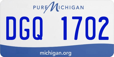 MI license plate DGQ1702