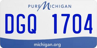 MI license plate DGQ1704