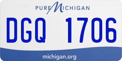 MI license plate DGQ1706