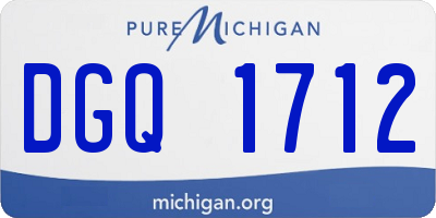 MI license plate DGQ1712