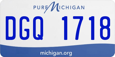 MI license plate DGQ1718