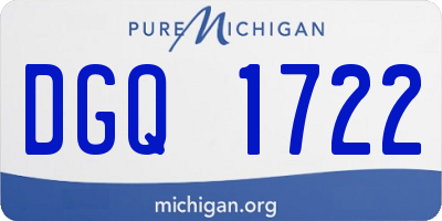 MI license plate DGQ1722
