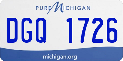 MI license plate DGQ1726
