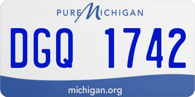 MI license plate DGQ1742