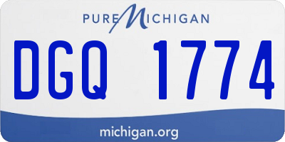 MI license plate DGQ1774