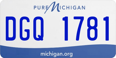 MI license plate DGQ1781