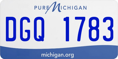 MI license plate DGQ1783