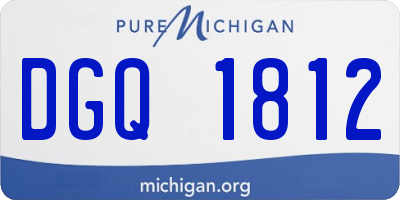 MI license plate DGQ1812