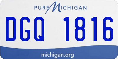 MI license plate DGQ1816
