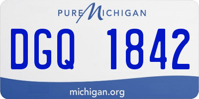 MI license plate DGQ1842