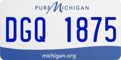 MI license plate DGQ1875
