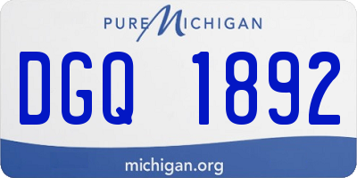 MI license plate DGQ1892