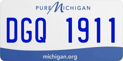 MI license plate DGQ1911
